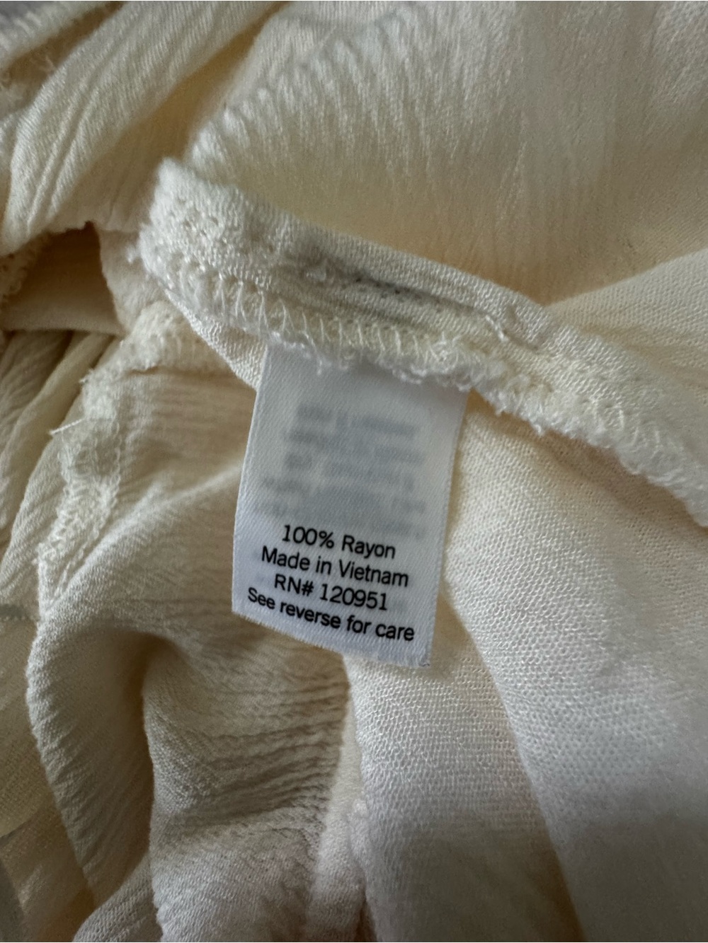 SO Goods for Life  Cream V-Neck Peasant Tiered Peplum Blouse Top size Large - Picture 7 of 8